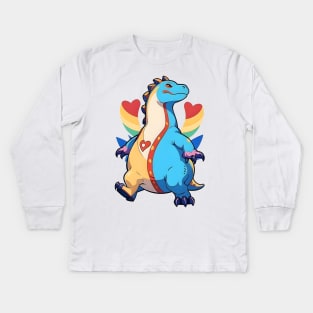 Fun Cartoon Dino 05 Kids Long Sleeve T-Shirt